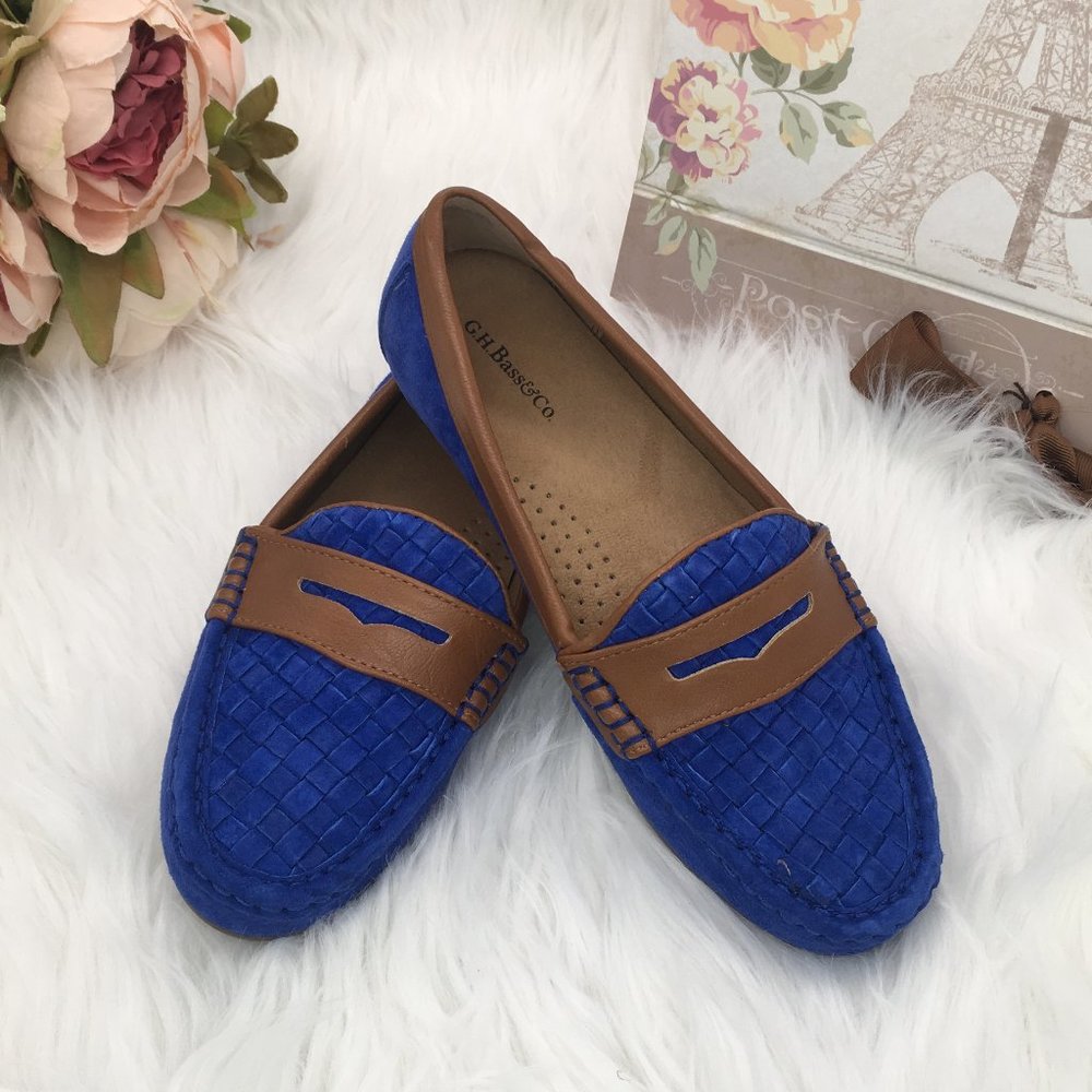 GH Bass Suede Driver shoes-Royal Blue